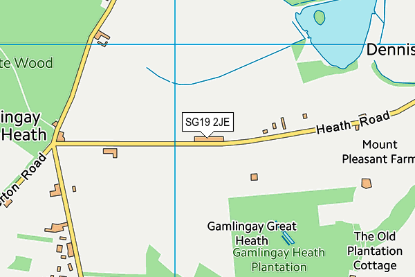 SG19 2JE map - OS VectorMap District (Ordnance Survey)