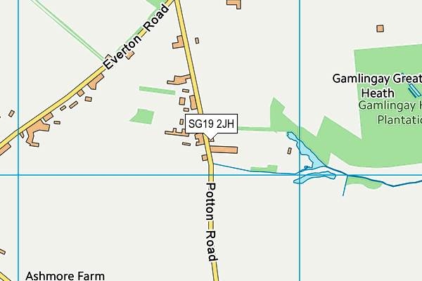 SG19 2JH map - OS VectorMap District (Ordnance Survey)