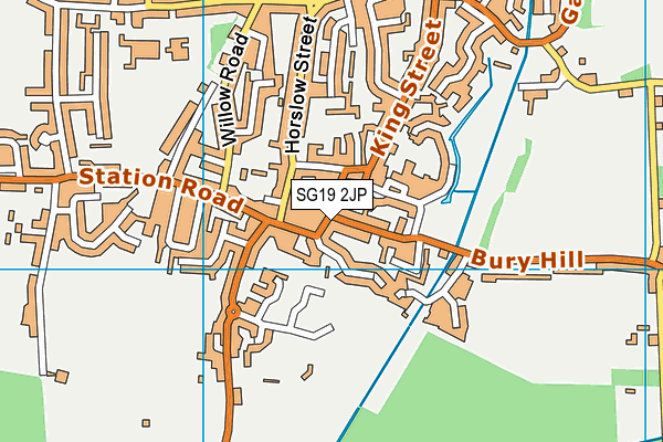 SG19 2JP map - OS VectorMap District (Ordnance Survey)