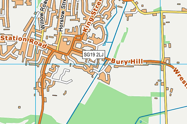 SG19 2LJ map - OS VectorMap District (Ordnance Survey)