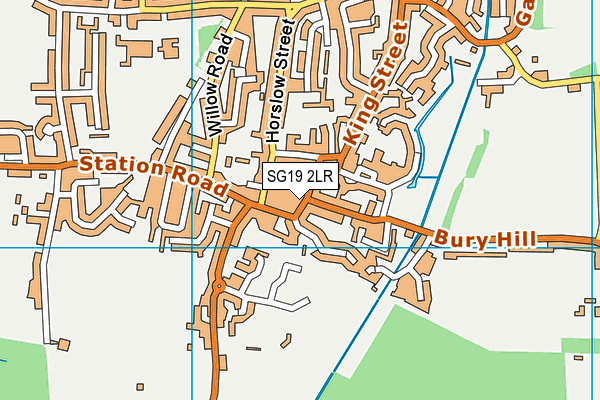 Potton Sports Centre (Closed) map (SG19 2LR) - OS VectorMap District (Ordnance Survey)