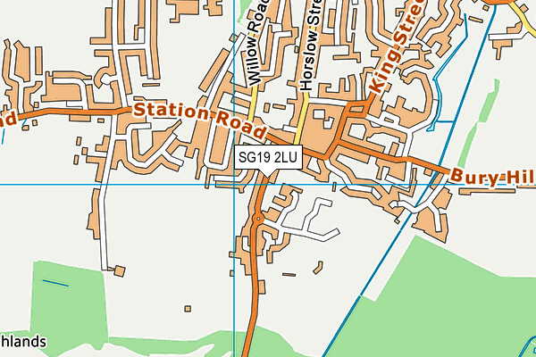 SG19 2LU map - OS VectorMap District (Ordnance Survey)