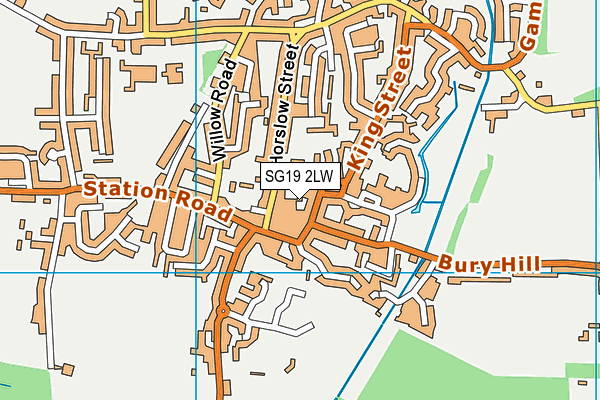 SG19 2LW map - OS VectorMap District (Ordnance Survey)