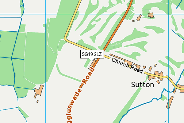 SG19 2LZ map - OS VectorMap District (Ordnance Survey)