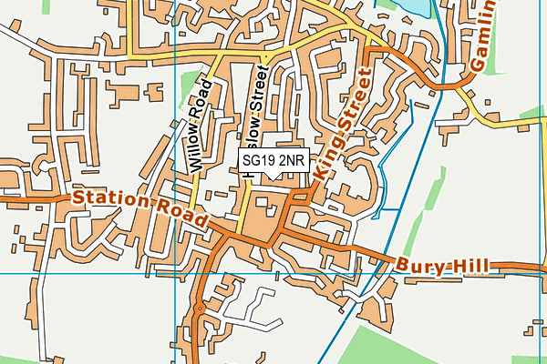 SG19 2NR map - OS VectorMap District (Ordnance Survey)