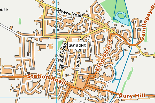 SG19 2NX map - OS VectorMap District (Ordnance Survey)