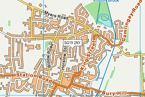 SG19 2NY map - OS VectorMap District (Ordnance Survey)