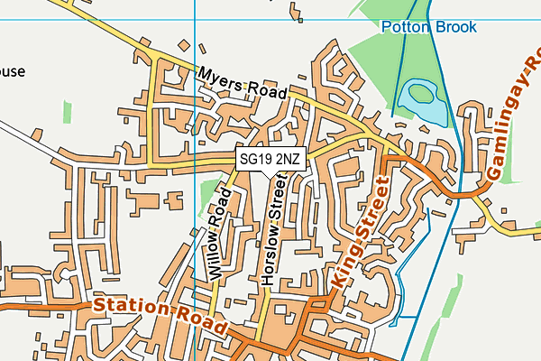 SG19 2NZ map - OS VectorMap District (Ordnance Survey)