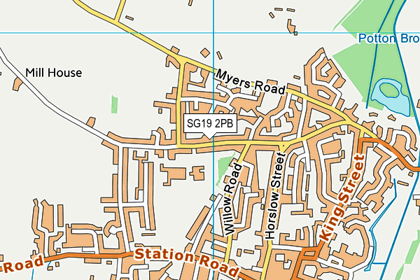 SG19 2PB map - OS VectorMap District (Ordnance Survey)