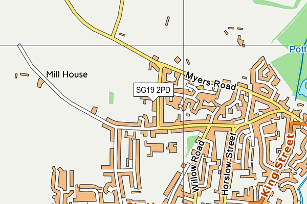 SG19 2PD map - OS VectorMap District (Ordnance Survey)
