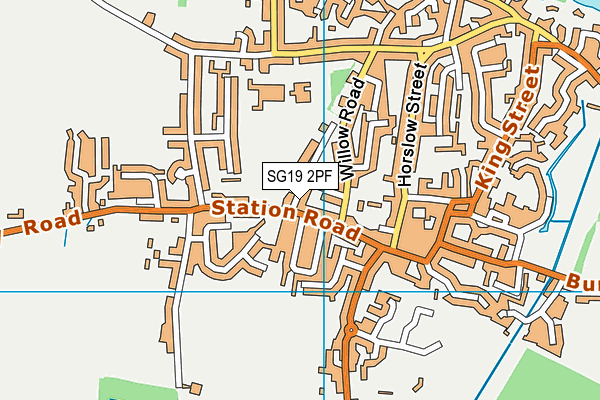 SG19 2PF map - OS VectorMap District (Ordnance Survey)