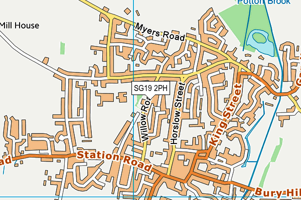 SG19 2PH map - OS VectorMap District (Ordnance Survey)