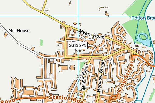 SG19 2PN map - OS VectorMap District (Ordnance Survey)