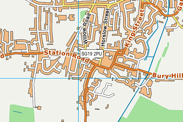 SG19 2PU map - OS VectorMap District (Ordnance Survey)