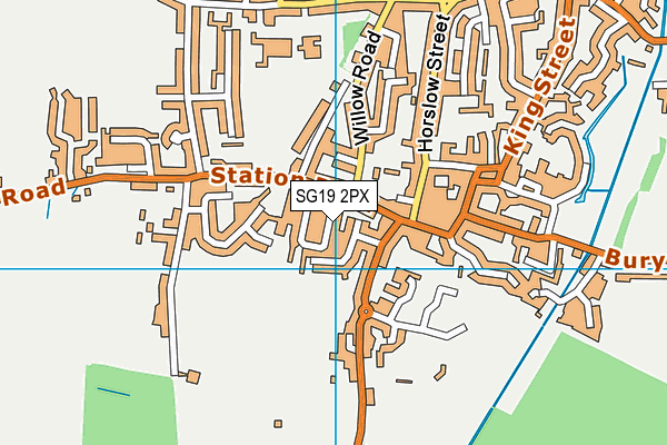 SG19 2PX map - OS VectorMap District (Ordnance Survey)