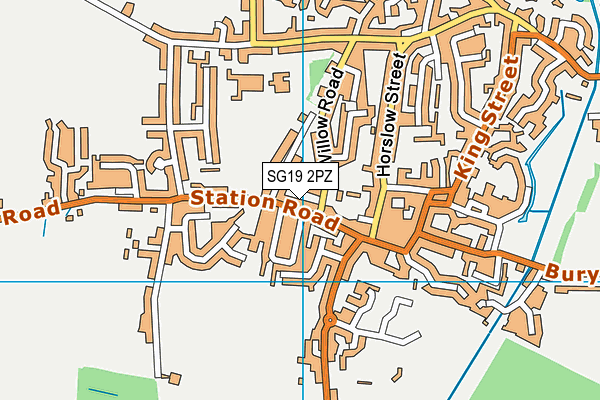 SG19 2PZ map - OS VectorMap District (Ordnance Survey)