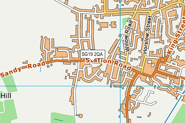 SG19 2QA map - OS VectorMap District (Ordnance Survey)