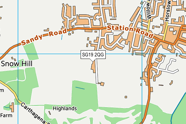 SG19 2QG map - OS VectorMap District (Ordnance Survey)