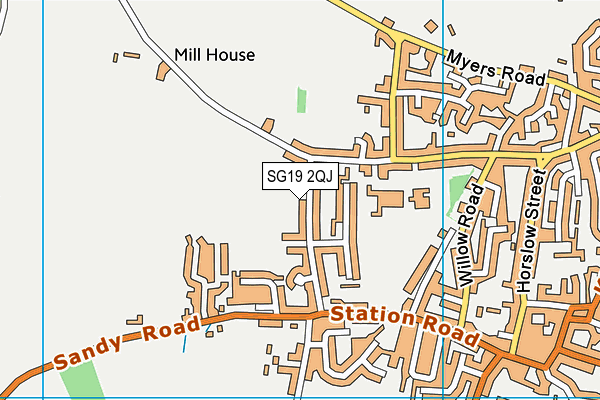 SG19 2QJ map - OS VectorMap District (Ordnance Survey)