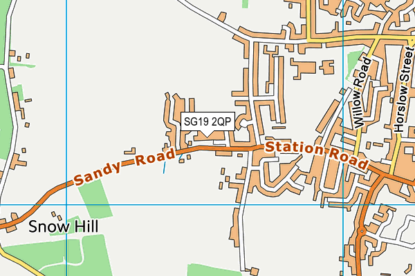 SG19 2QP map - OS VectorMap District (Ordnance Survey)