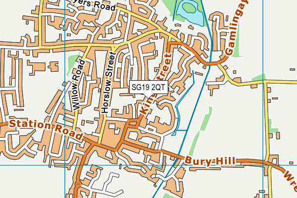 SG19 2QT map - OS VectorMap District (Ordnance Survey)