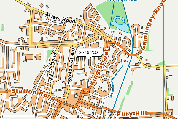 SG19 2QX map - OS VectorMap District (Ordnance Survey)