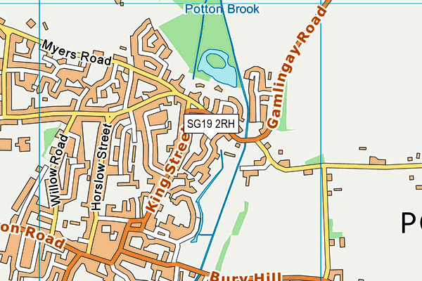SG19 2RH map - OS VectorMap District (Ordnance Survey)