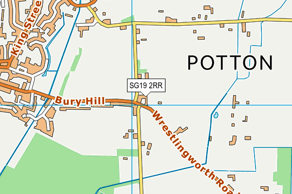 SG19 2RR map - OS VectorMap District (Ordnance Survey)