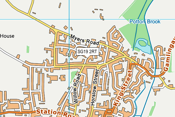 SG19 2RT map - OS VectorMap District (Ordnance Survey)