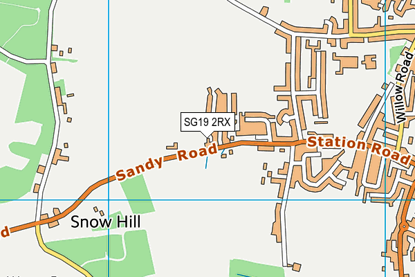 SG19 2RX map - OS VectorMap District (Ordnance Survey)