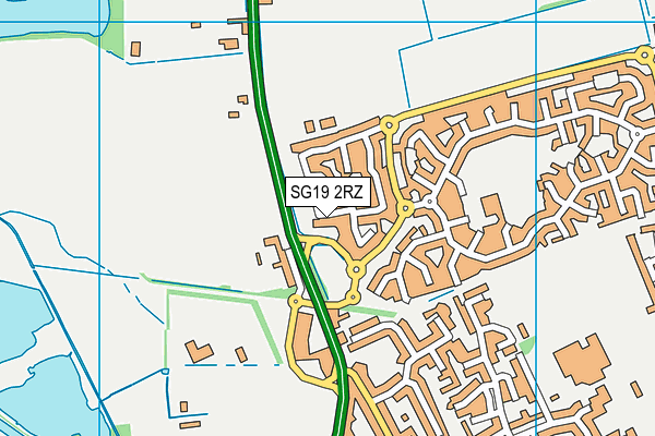 SG19 2RZ map - OS VectorMap District (Ordnance Survey)