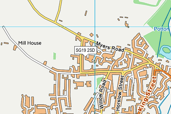 SG19 2SD map - OS VectorMap District (Ordnance Survey)