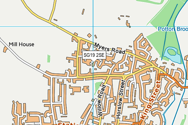 SG19 2SE map - OS VectorMap District (Ordnance Survey)