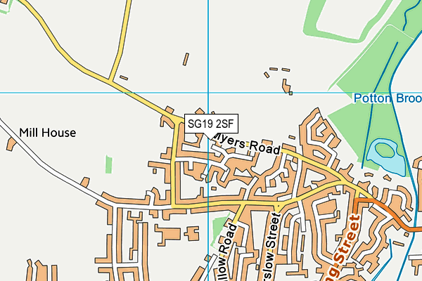 SG19 2SF map - OS VectorMap District (Ordnance Survey)