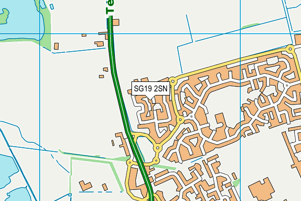 SG19 2SN map - OS VectorMap District (Ordnance Survey)