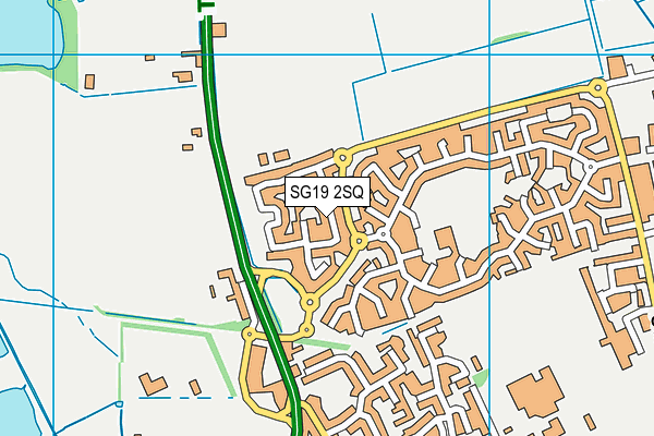 SG19 2SQ map - OS VectorMap District (Ordnance Survey)