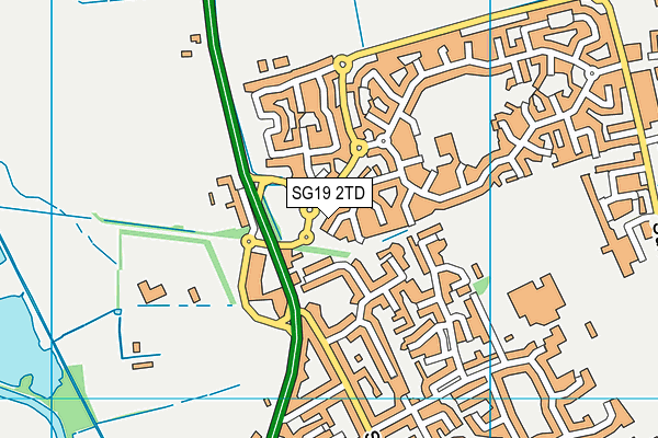 SG19 2TD map - OS VectorMap District (Ordnance Survey)