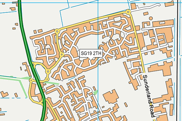 SG19 2TH map - OS VectorMap District (Ordnance Survey)