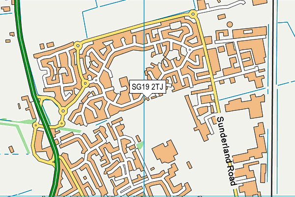 SG19 2TJ map - OS VectorMap District (Ordnance Survey)