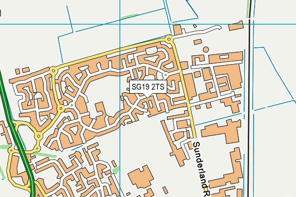 SG19 2TS map - OS VectorMap District (Ordnance Survey)