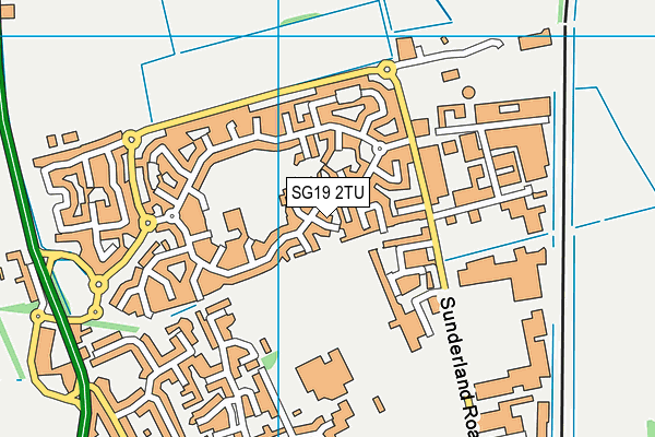 SG19 2TU map - OS VectorMap District (Ordnance Survey)