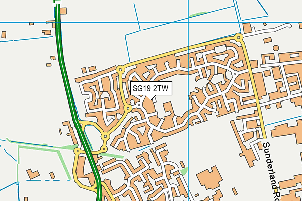 SG19 2TW map - OS VectorMap District (Ordnance Survey)