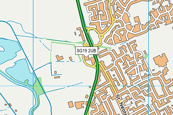 SG19 2UB map - OS VectorMap District (Ordnance Survey)