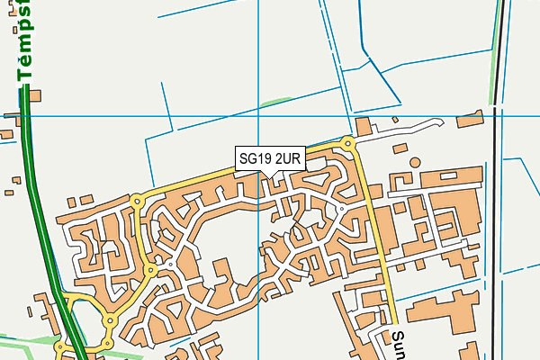 SG19 2UR map - OS VectorMap District (Ordnance Survey)