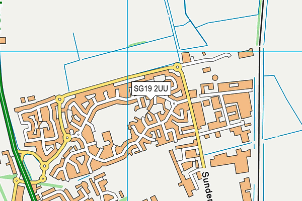 SG19 2UU map - OS VectorMap District (Ordnance Survey)