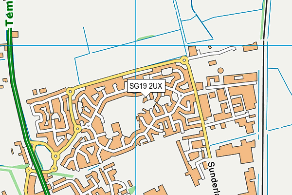 SG19 2UX map - OS VectorMap District (Ordnance Survey)