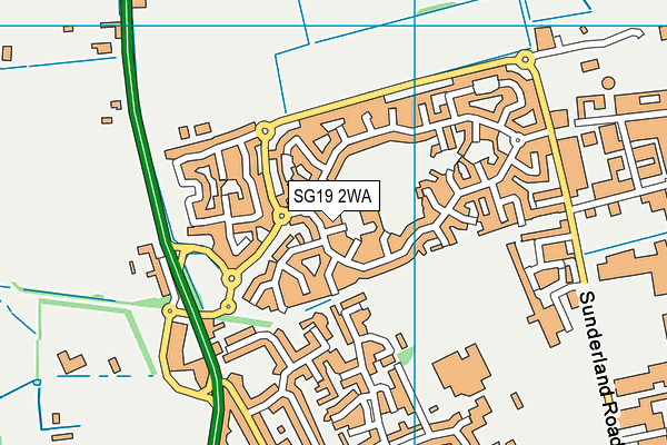 Maple Tree Primary School map (SG19 2WA) - OS VectorMap District (Ordnance Survey)