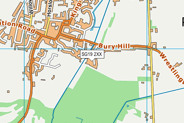 SG19 2XX map - OS VectorMap District (Ordnance Survey)