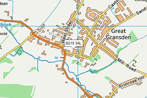 SG19 3AL map - OS VectorMap District (Ordnance Survey)