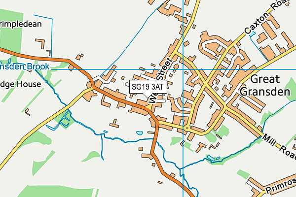SG19 3AT map - OS VectorMap District (Ordnance Survey)